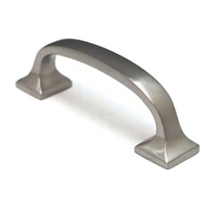Cal Crystal [VB-172-US15] Vintage Brass Cabinet Pull Handle - Mission Square - Standard Size - Satin Nickel Finish - 3&quot; C/C - 3 7/8&quot; L