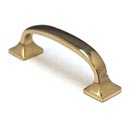 Cal Crystal [VB-172-US3] Vintage Brass Cabinet Pull Handle - Mission Square - Standard Size - Polished Brass Finish - 3&quot; C/C - 3 7/8&quot; L