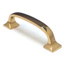 Cal Crystal [VB-173-US3] Vintage Brass Cabinet Pull Handle - Mission Square - Standard Size - Polished Brass Finish - 3 1/2&quot; C/C - 4 5/16&quot; L