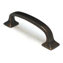 Cal Crystal [VB-173-US5] Vintage Brass Cabinet Pull Handle - Mission Square - Standard Size - Antique Brass Finish - 3 1/2" C/C - 4 5/16" L