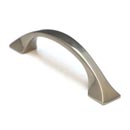 Cal Crystal [VB-214-US15] Vintage Brass Cabinet Pull Handle - Mission Round - Standard Size - Satin Nickel Finish - 3 1/2&quot; C/C - 4 5/16&quot; L