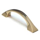 Cal Crystal [VB-214-US3] Vintage Brass Cabinet Pull Handle - Mission Round - Standard Size - Polished Brass Finish - 3 1/2" C/C - 4 5/16" L