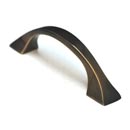 Cal Crystal [VB-214-US5] Vintage Brass Cabinet Pull Handle - Mission Round - Standard Size - Antique Brass Finish - 3 1/2" C/C - 4 5/16" L