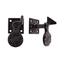 Charleston Hardware [4128.US693] Cast Iron Shutter Dog - Shell - Plate Mount - Flat Black - Pair