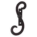 Charleston Hardware [4132.US693] Forged Iron Shutter Dog - Scroll - Plate Mount - 5 3/4&quot; L - Flat Black - Pair