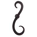 Charleston Hardware [4133.US693] Forged Iron Shutter Dog - Scroll - Lag Mount - 5 3/4&quot; L - Flat Black - Pair