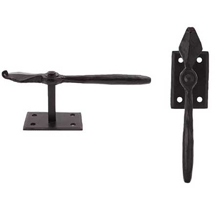 Charleston Hardware [4134.US693] Forged Iron Shutter Dog - Soldier - Plate Mount - 7 1/4&quot; L - Flat Black - Pair
