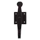 Charleston Hardware [4149.US693] Forged Iron Shutter Dog - Rat Tail - Plate Mount - 5 3/4&quot; L - Flat Black - Pair