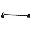 Charleston Hardware [4136.US693] Forged Iron Shutter Hook - Twisted Bar - Plate Mount - Flat Black - 15" L