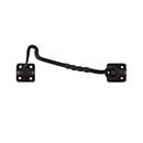 Charleston Hardware [4185.US693] Forged Iron Shutter Hook - Twisted Bar - Plate Mount - Flat Black - 6" L