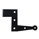 Charleston Hardware [4187.SS] Stainless Steel Shutter L Strap Hinge - Bean End - 0 Offset - Flat Black - Pair