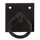 Charleston Hardware [4152.US693] Cast Iron Shutter Ring Pull - Square Plate - Flat Black - 1 1/4" Dia.