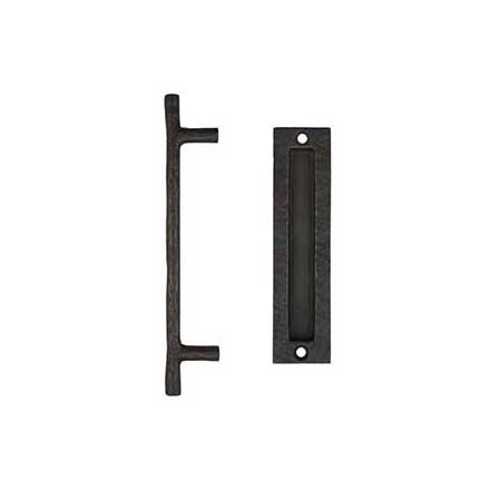 Coastal Bronze [40-800] Solid Bronze Barn Door Finger Pull &amp; Handle Set - Euro Bar Pull - 8&quot; C/C