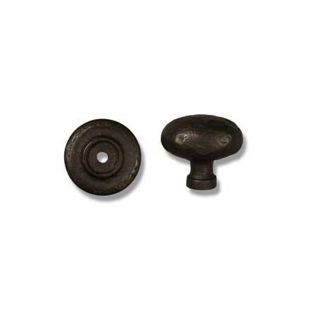 Coastal Bronze [80-810] Solid Bronze Cabinet Knob - Oval w/ Back Plate - 1 3/8&quot; Dia.