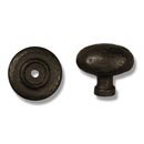Coastal Bronze [80-810] Solid Bronze Cabinet Knob - Oval w/ Back Plate - 1 3/8" Dia.