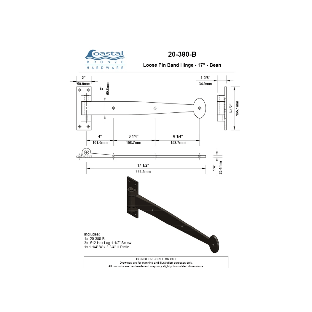 Coastal Bronze [20-380-B] Band Hinge Set