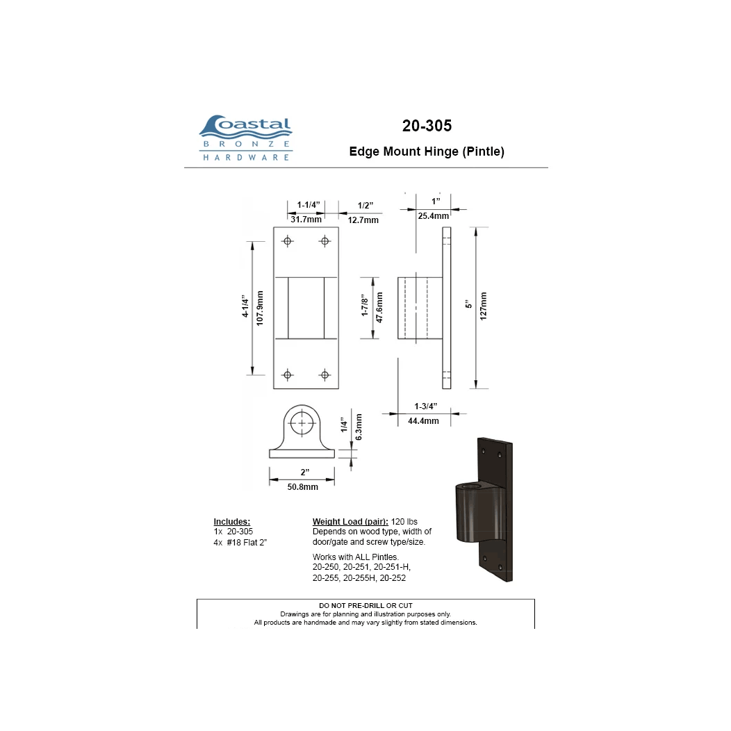 Coastal Bronze [20-305] Band Hinge
