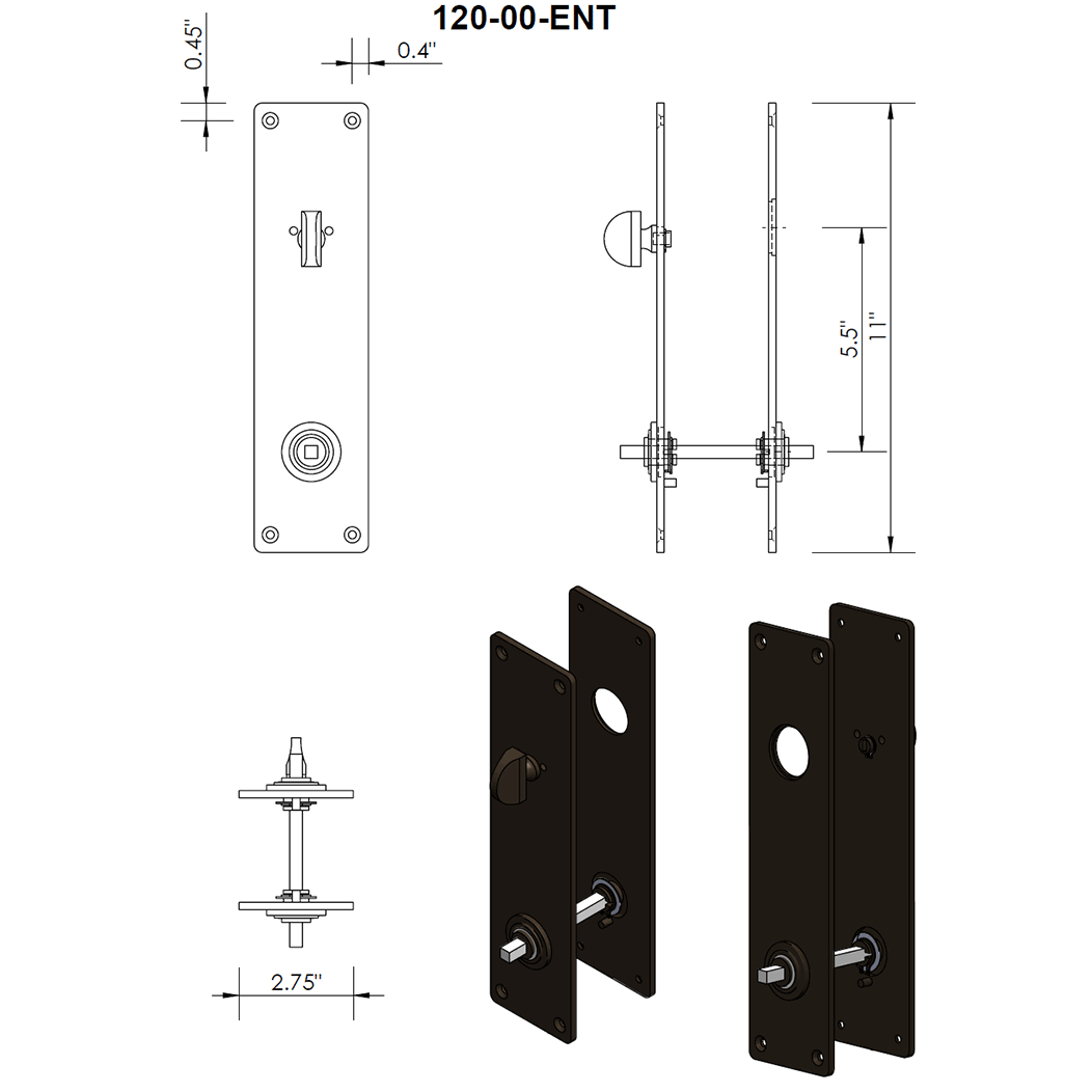 Coastal Bronze 120 Series Door Tubular Entry Set