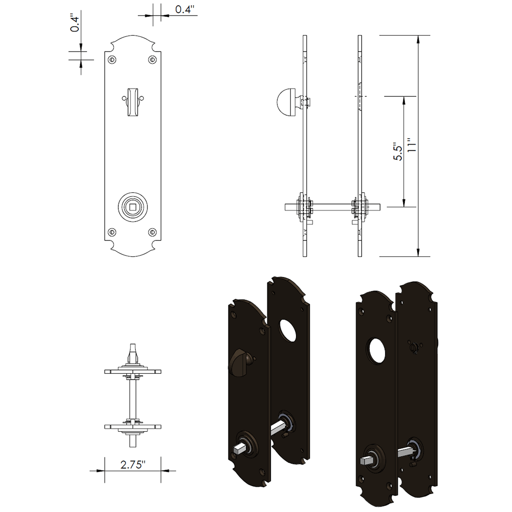 Coastal Bronze 320 Series Door Tubular Entry Set