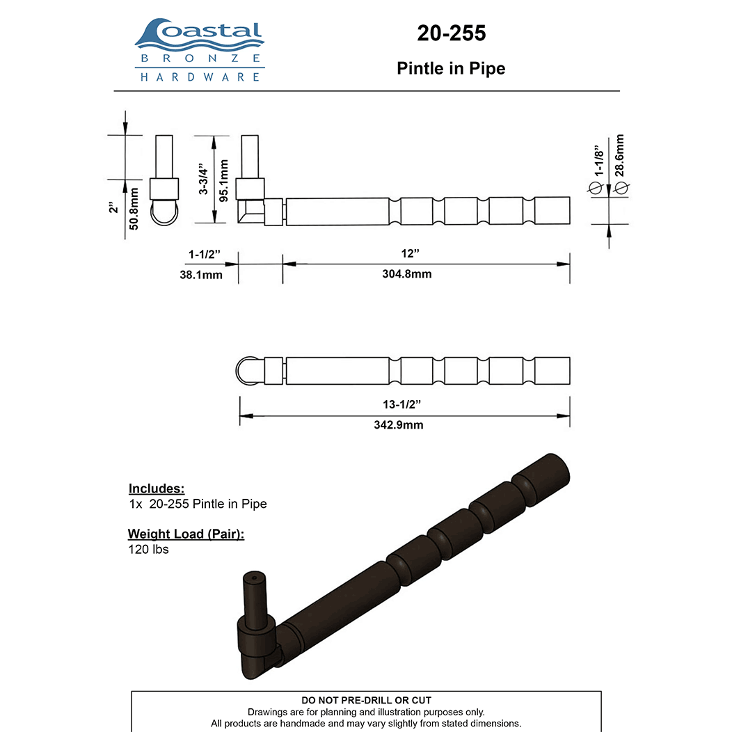 Coastal Bronze [20-255] Lag Pintle