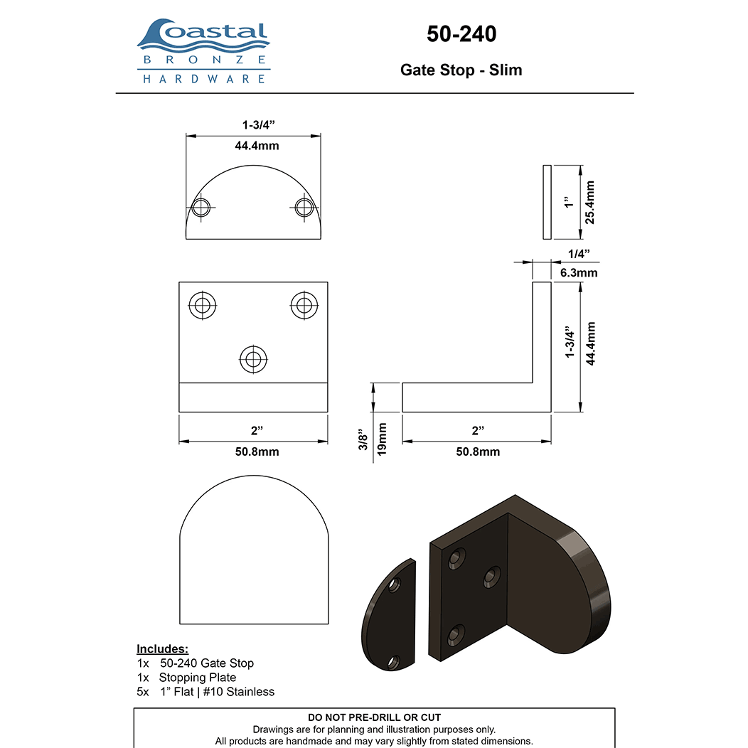 Coastal Bronze [50-240] Gate Stop