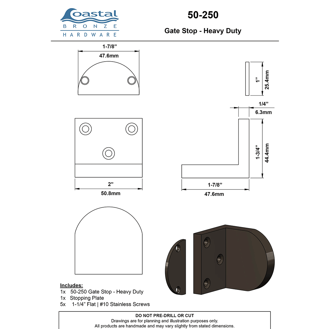 Coastal Bronze [50-250] Gate Stop