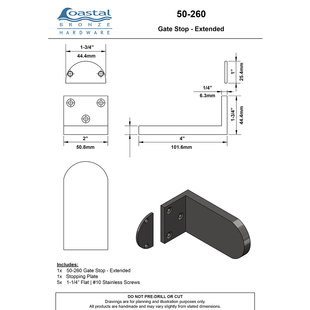 Coastal Bronze [50-260] Gate Stop
