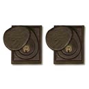 Coastal Bronze [30-200-D] Solid Bronze Door Deadbolt - Small Square Plate - Double Cylinder - 2" x 2 1/2" Plate