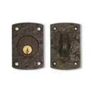 Coastal Bronze [30-270] Solid Bronze Patio Door Deadbolt - Arch Plate - Single Cylinder - 2" x 3" Plate