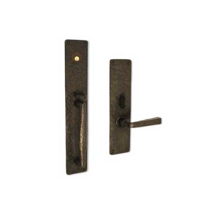 Coastal Bronze 130 Series Solid Bronze Mortise Door Entry Set - Tall Square Plate - 18&quot; H x 2 3/4&quot; W