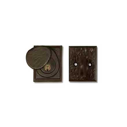 Coastal Bronze [30-200-SL] Solid Bronze Door Deadbolt - Small Square Plate - Single Cylinder - Self Latching - 2" x 2 1/2" Plate