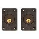 Coastal Bronze [30-265-D] Solid Bronze Patio Door Deadbolt - Square Plate - Double Cylinder - 2" x 3" Plate
