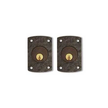 Coastal Bronze [30-270-D] Solid Bronze Patio Door Deadbolt - Arch Plate - Double Cylinder - 2" x 3" Plate