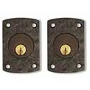 Coastal Bronze [30-270-D] Solid Bronze Patio Door Deadbolt - Arch Plate - Double Cylinder - 2" x 3" Plate
