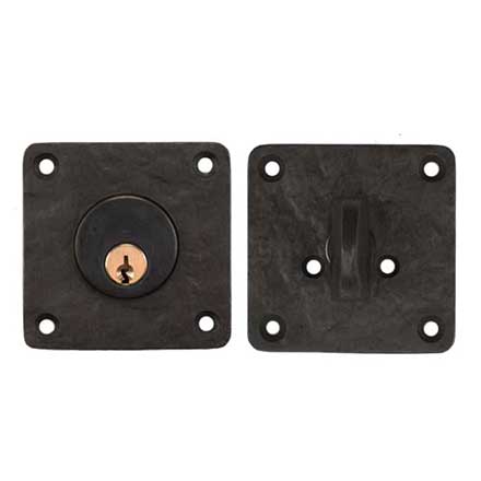 Coastal Bronze [30-290] Solid Bronze Door Deadbolt - Large Square Plate - Single Cylinder - 2 3/4&quot; x 2 3/4&quot; Plate