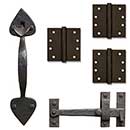 Coastal Bronze Solid Bronze Light Duty Gate Butt Hinge & Thumb Latch Kit - Spear End - 3 Hinge