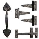 Coastal Bronze Solid Bronze Light Duty Gate T-Hinge & Thumb Latch Kit - Spear End - 3 Hinge