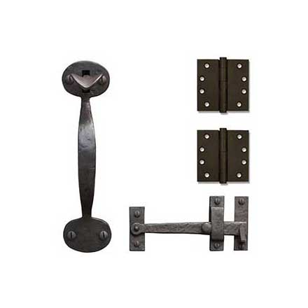 Coastal Bronze Solid Bronze Light Duty Gate Butt Hinge &amp; Thumb Latch Kit - Bean End - 2 Hinge