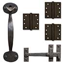 Coastal Bronze Solid Bronze Light Duty Gate Butt Hinge &amp; Thumb Latch Kit - Bean End - 3 Hinge