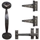 Coastal Bronze Solid Bronze Light Duty Gate T-Hinge &amp; Thumb Latch Kit - Bean End - 2 Hinge