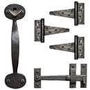 Coastal Bronze Solid Bronze Light Duty Gate T-Hinge &amp; Thumb Latch Kit - Bean End - 3 Hinge