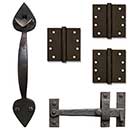 Coastal Bronze Solid Bronze Light Duty Gate Butt Hinge &amp; Thumb Latch Kit - Heart End - 3 Hinge