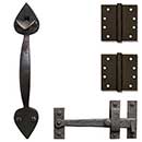 Coastal Bronze Solid Bronze Light Duty Gate Butt Hinge & Thumb Latch Kit - Heart End - 2 Hinge