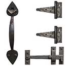 Coastal Bronze Solid Bronze Light Duty Gate T-Hinge & Thumb Latch Kit - Heart End - 2 Hinge