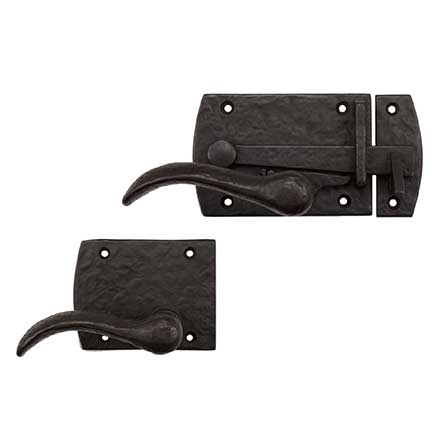 Coastal Bronze [60-360-00-RH] Solid Bronze Passage Gate Drop Bar Latch -  Arch Plate - Right Handed