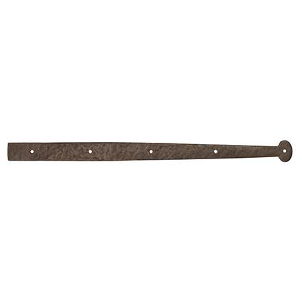 Coastal Bronze [20-155-BA] Solid Bronze Decorative Strap Hinge Front - Flat Bar - Bean End - 2&quot; W x 28&quot; L