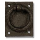 Coastal Bronze [60-105] Solid Bronze Shutter Ring Pull - Smooth Ring w/ Backplate - 2" Dia.