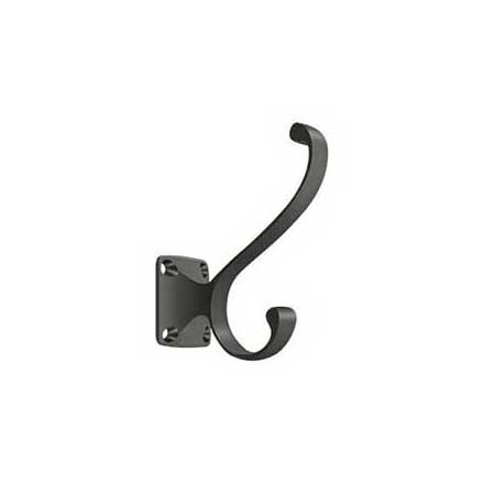 Deltana [CAHH35U10B] Solid Brass Coat &amp; Hat Hook - Heavy Duty - Traditional - Oil Rubbed Bronze Finish - 3 3/8&quot; L