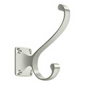 Deltana [CAHH35U14] Solid Brass Coat & Hat Hook - Heavy Duty - Traditional - Polished Nickel Finish - 3 3/8" L
