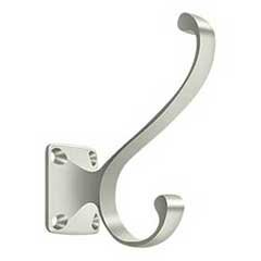 Deltana [CAHH35U14] Solid Brass Coat &amp; Hat Hook - Heavy Duty - Traditional - Polished Nickel Finish - 3 3/8&quot; L